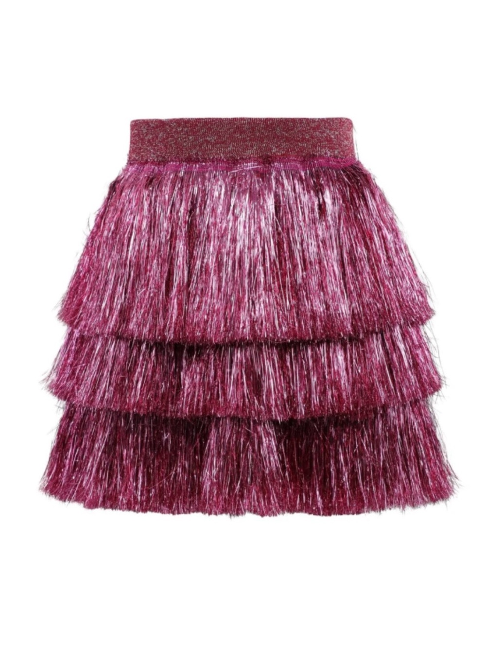 Lola + The Boys Shimmer Tinsel Party Skirt - Hot Pink